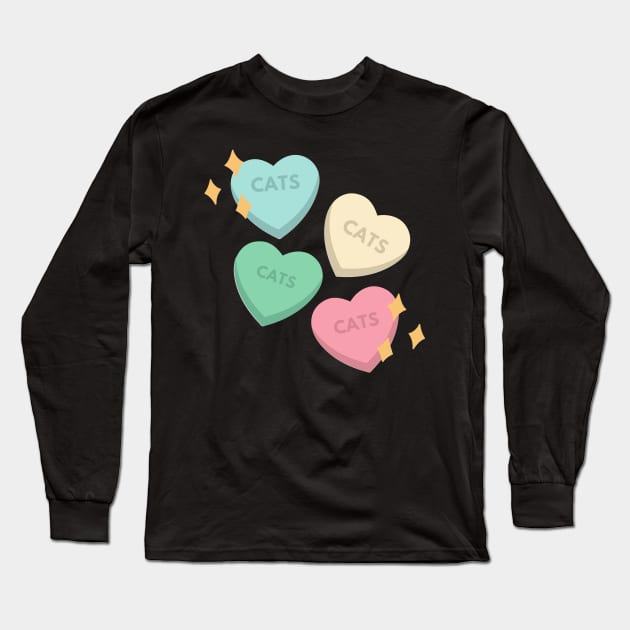 Cat Love Long Sleeve T-Shirt by Devildom Designs